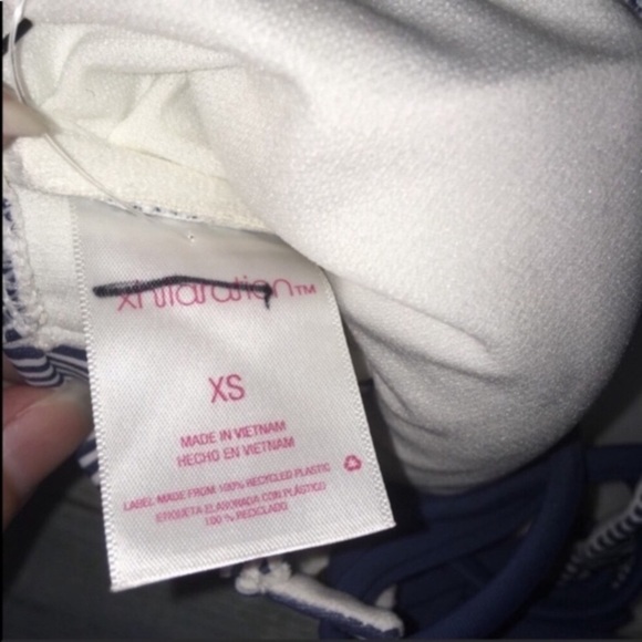 Xhilaration Pink Blue Striped Bikini Top - Picture 6 of 7